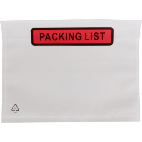 225 x 165mm Paklijst enveloppen packing list enclosed a5 - Doos 1000 stuks