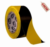 Markeringstape - geel/zwart - 50mm x 33meter